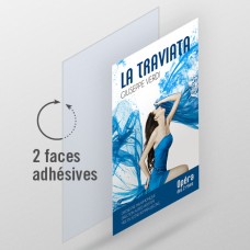 4040 | FILM POLYESTER ADHESIF 2 FACES 12µ - PROTECTEUR PAPIER 1 FACE - COLLE ACRYLIQUE PERMANENTE